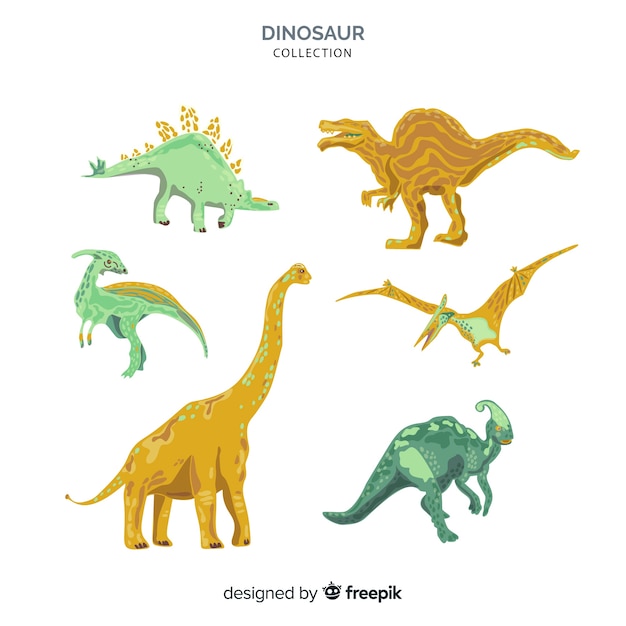 Vlakke dinosauruscollectie