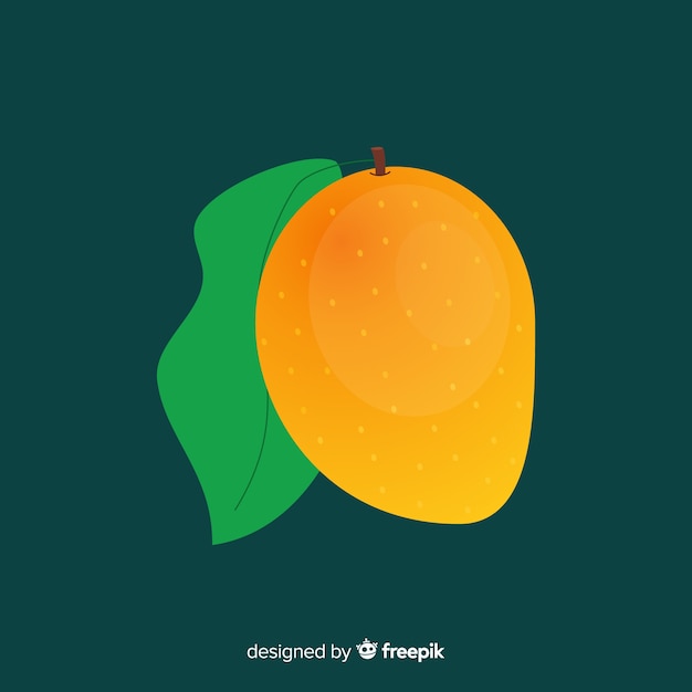 Vlakke eenvoudige oranje mango achtergrond