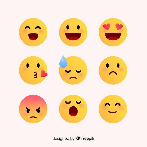 Vlakke emoticon-reactiecollectio