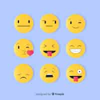 Gratis vector vlakke emoticon-reactiecollectio