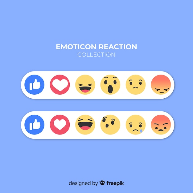 Gratis vector vlakke emoticon-reactiecollectio