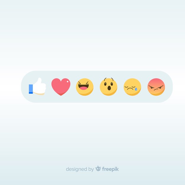 Vlakke emoticon-reactiecollectio