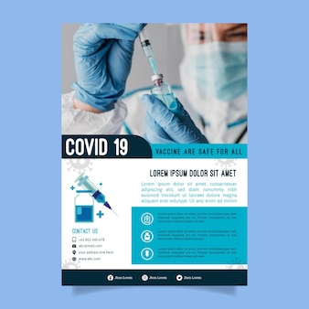 Vlakke flyer voor vaccinatie tegen coronavirus