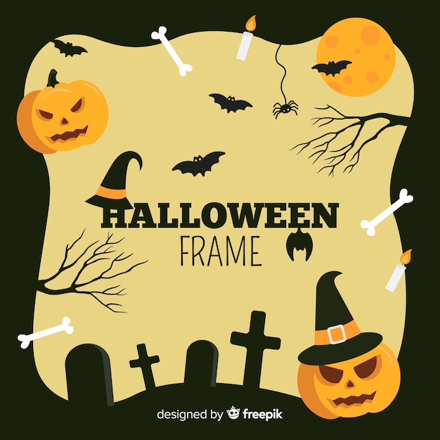 Vlakke halloween-frame