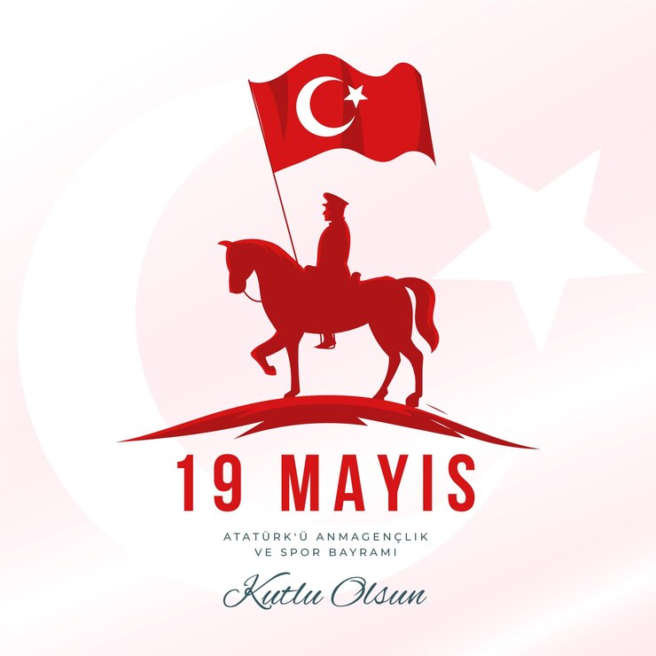 Gratis Vector vlakke herdenking van ataturk, jeugd en sportdag illustratie