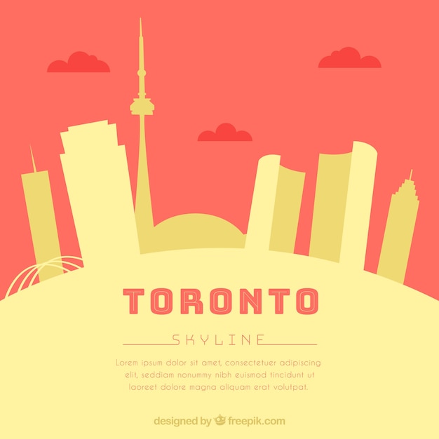 Gratis vector vlakke horizon van toronto