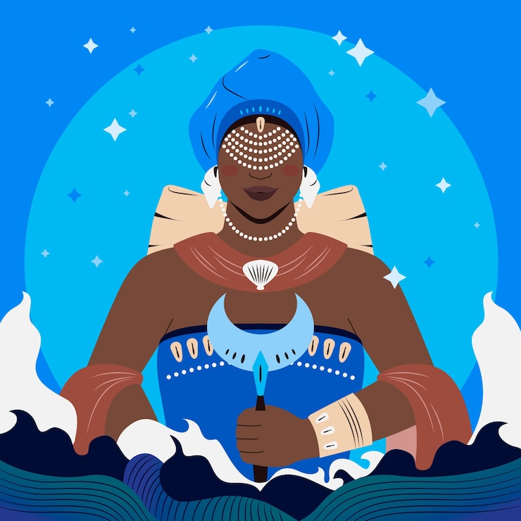 Gratis Vector vlakke iemanja illustratie.