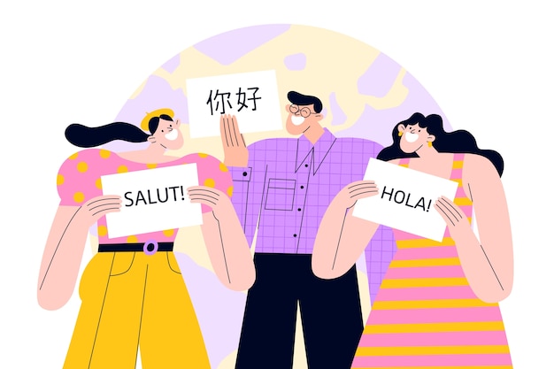 Vlakke illustratie van de internationale moedertaaldag