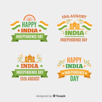 Vlakke india onafhankelijkheidsdag kenteken collectie