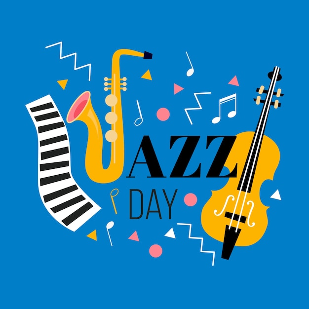 Gratis vector vlakke internationale jazzdag