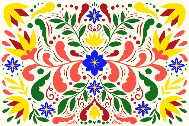Vlakke kleurrijke mexicaanse achtergrond