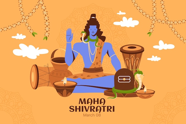 Vlakke maha shivratri achtergrond.