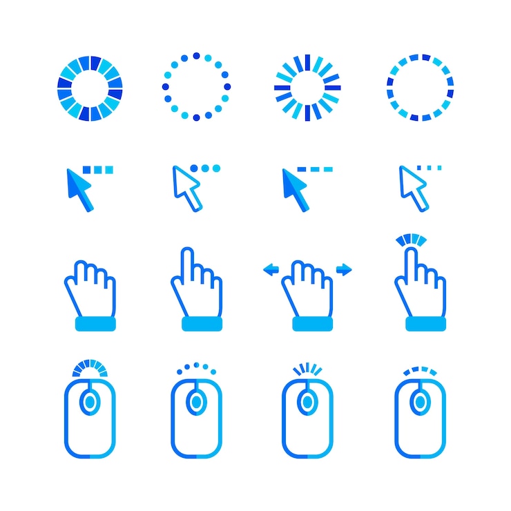 Gratis Vector vlakke ontwerpmuis cursor element