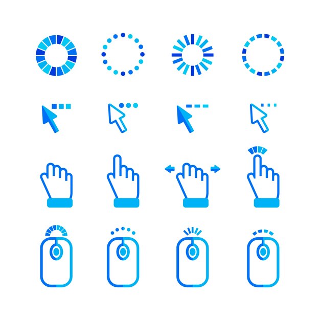 Vlakke ontwerpmuis cursor element