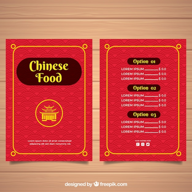 Vlakke pagode chinees eten flyer