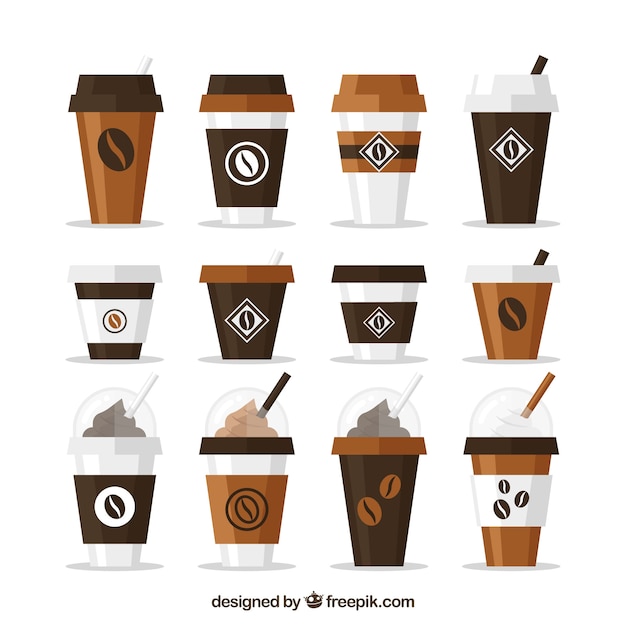 Gratis vector vlakke papieren koffiekop