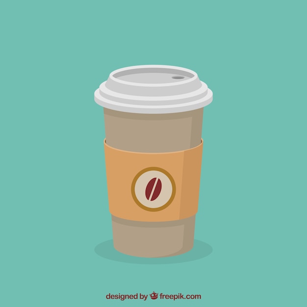 Gratis vector vlakke papieren koffiekop