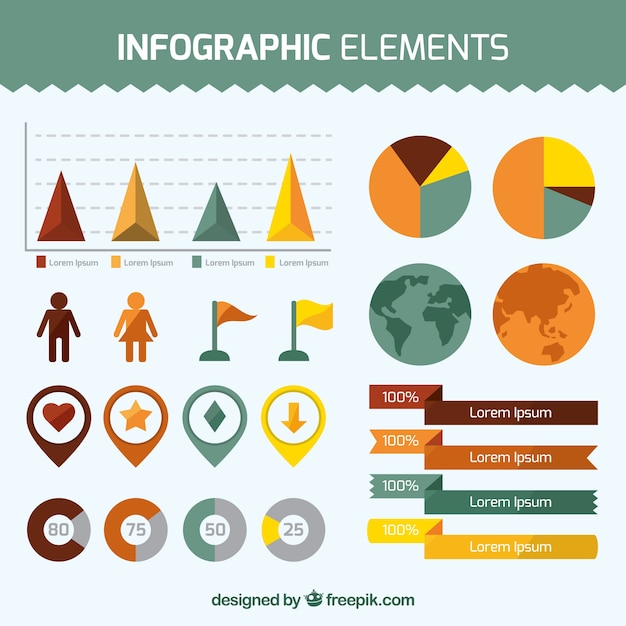 Vlakke set van nuttige infografische elementen