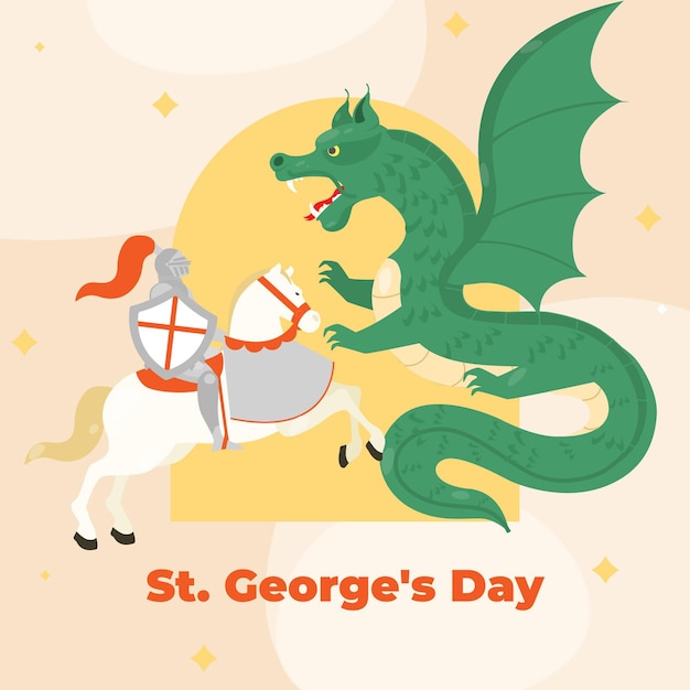 Vlakke st. george's day illustratie