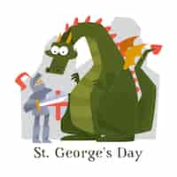 Gratis vector vlakke st. george's day illustratie