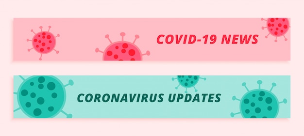 Gratis vector vlakke stijl coronavirus covid19 banner voor nieuws en updates