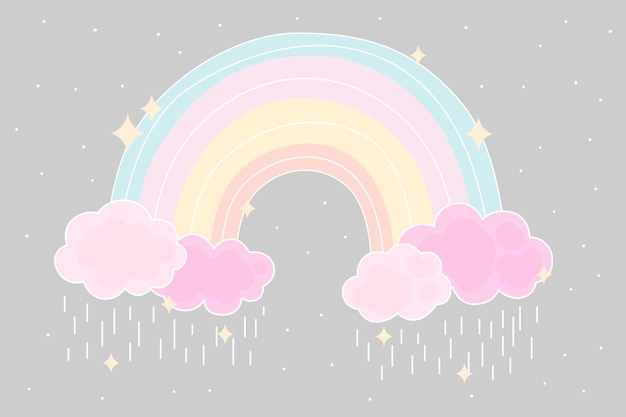 Gratis vector vlakke stijl kleurrijke regenboog