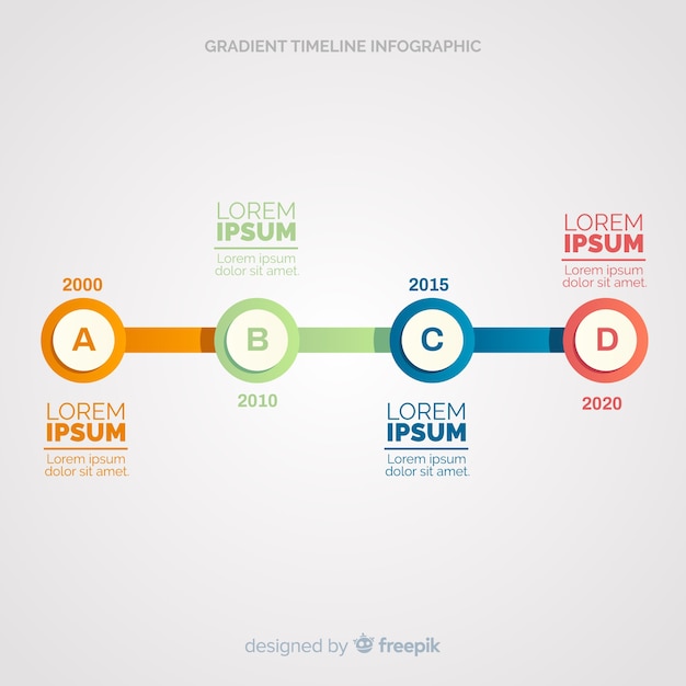 Gratis vector vlakke tijdlijn infographic