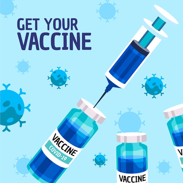 Gratis vector vlakke vaccinatiecampagne