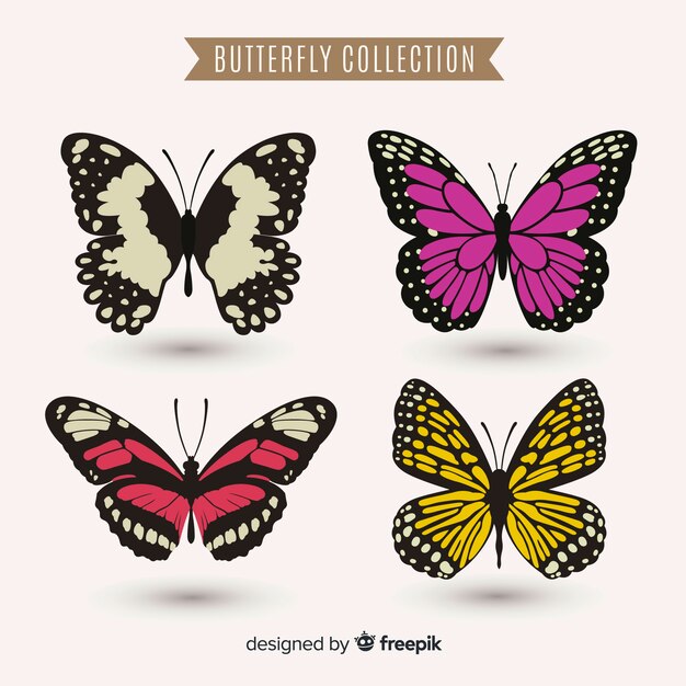 Vlakke vlindercollectie