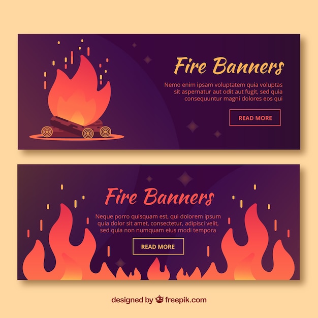 Gratis vector vlammen verkoop banners