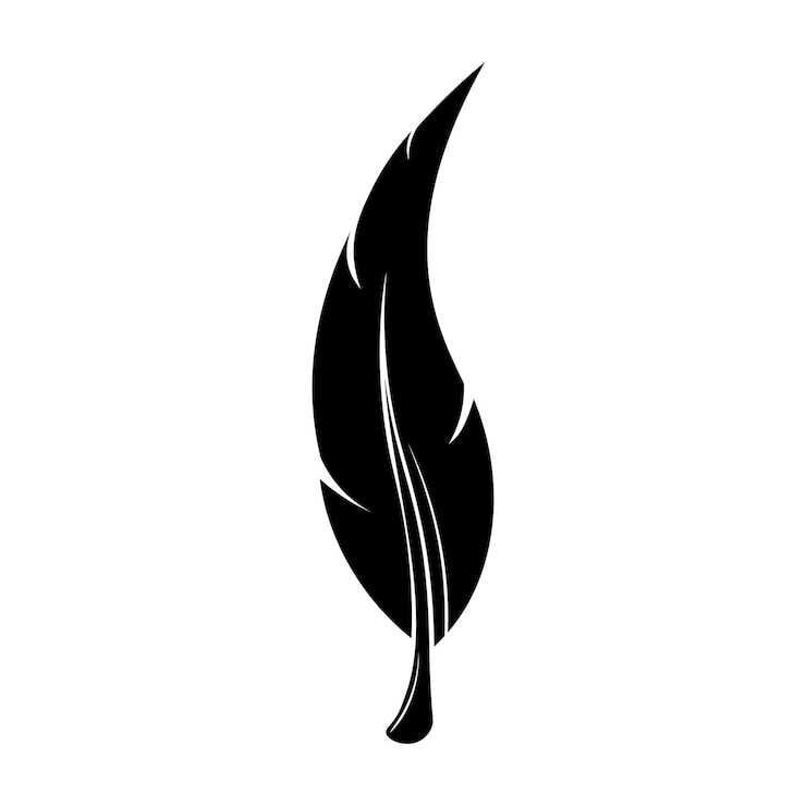Gratis Vector vlerken pen zwart icoon silhouet logo gans lichtgewicht veer contour vector illustratie