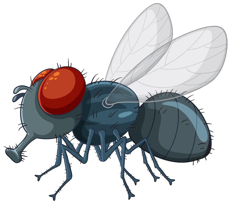 Gratis Vector vlieg insect geïsoleerde cartoon
