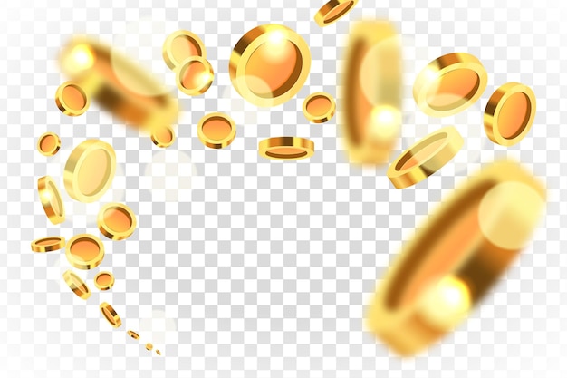 Vliegende gouden munten vectorillustratie