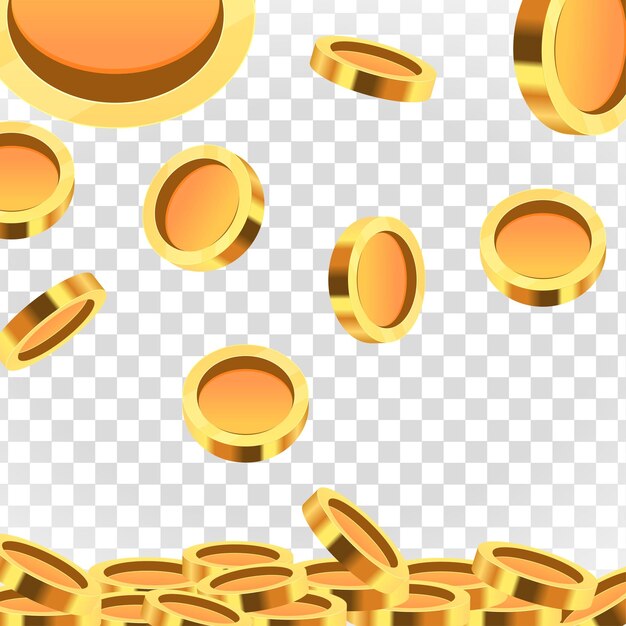 Vliegende gouden munten vectorillustratie