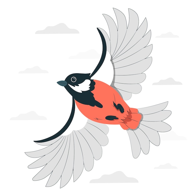 Gratis vector vliegende vogel concept illustratie