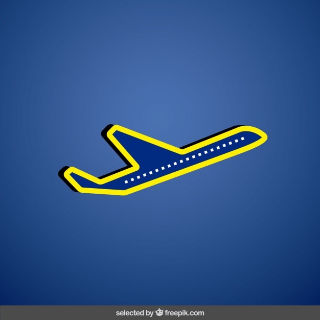 Gratis vector vliegtuig met gele lijnen