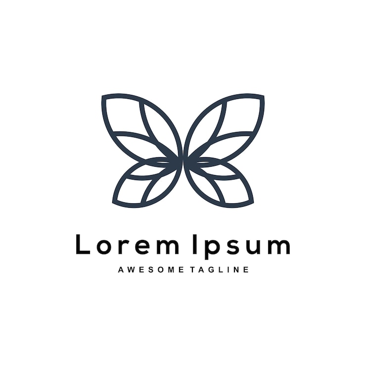 Gratis Vector vlinder silhouet logo