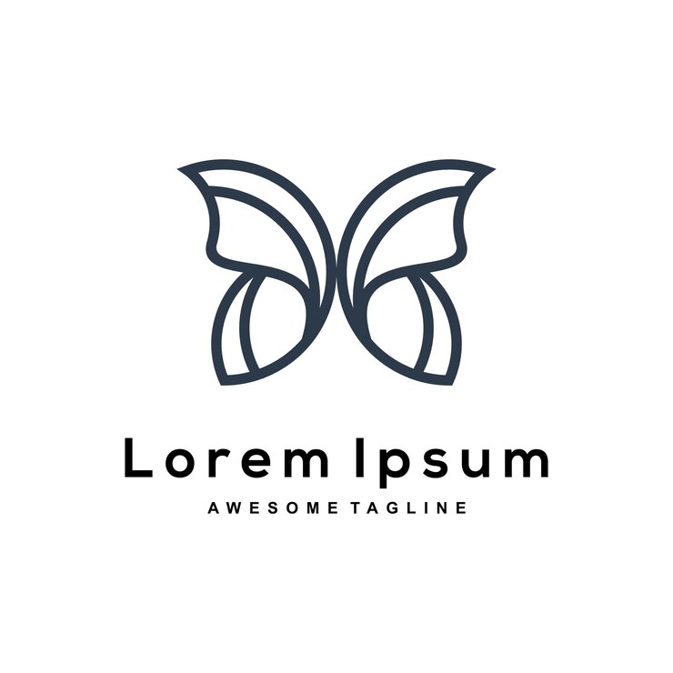 Gratis Vector vlinder silhouet logo
