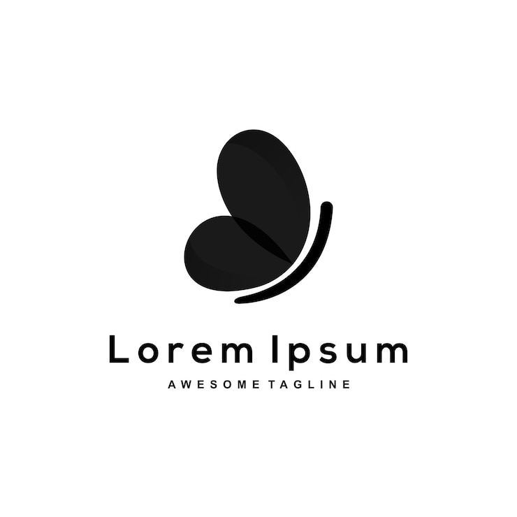 Gratis Vector vlinder silhouet logo