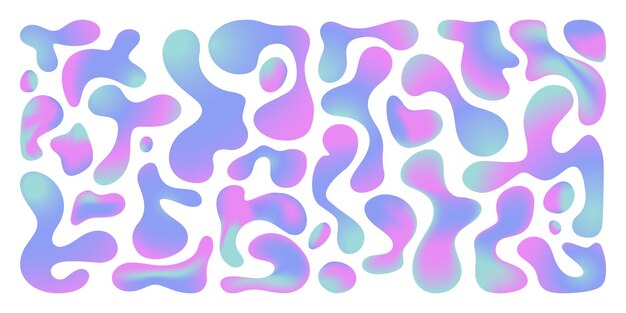 Vloeibare abstracte vormen in gradiëntkleuren