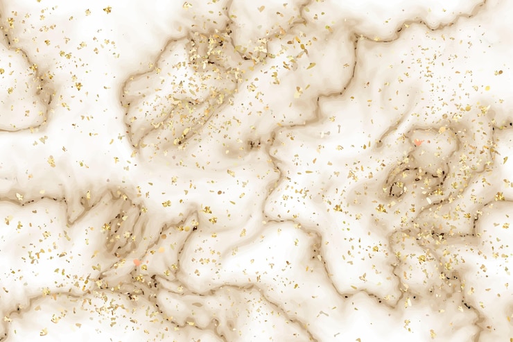 Gratis Vector vloeibare marmeren achtergrond met gouden splatter