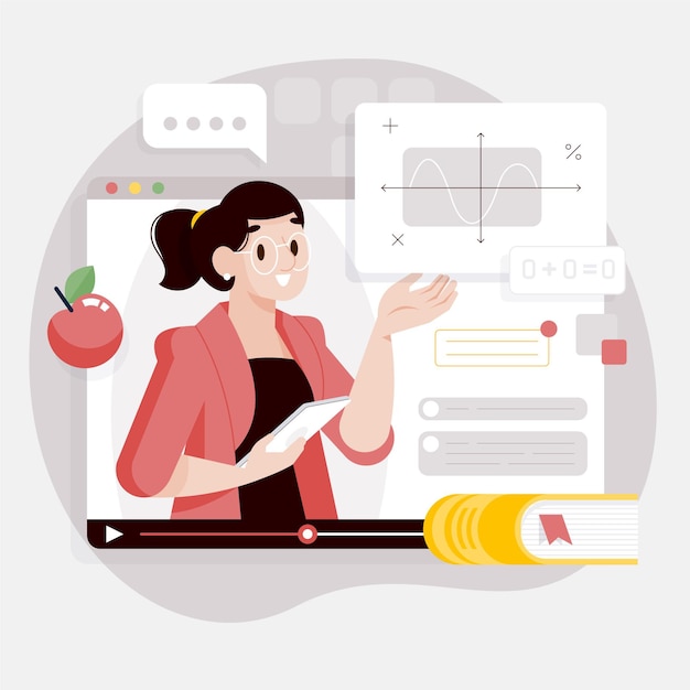 Vlogger op sociale media illustratie