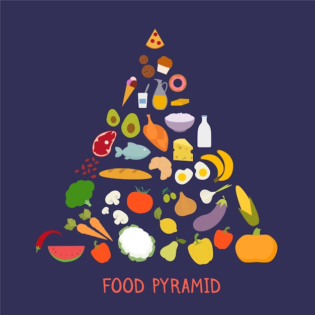 Gratis vector voedselpiramide voeding