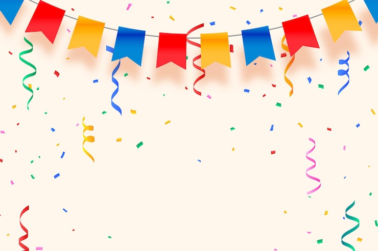 Gratis Vector voeg een vleugje elegantie toe aan uw feesten met decoratieve feestvlaggen