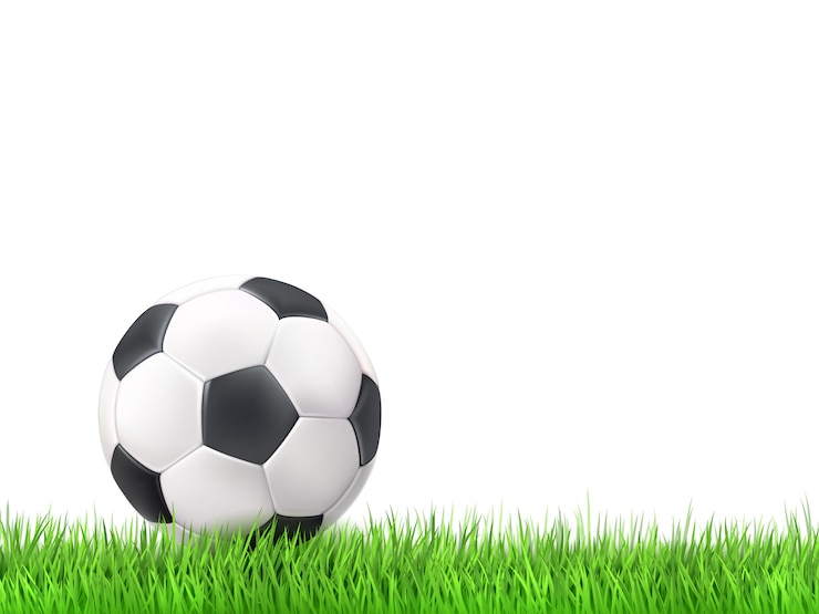 Gratis Vector voetbal bal gras achtergrond