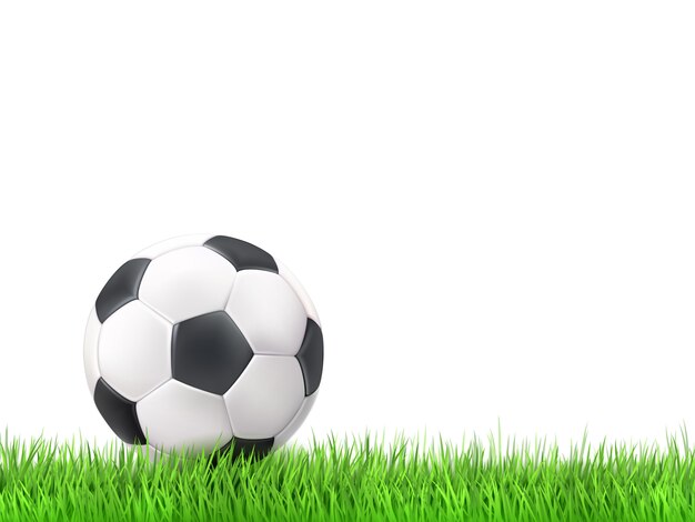 Voetbal bal gras achtergrond
