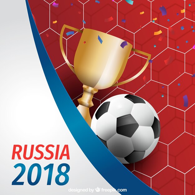 Voetbal cup achtergrond in realistische stijl