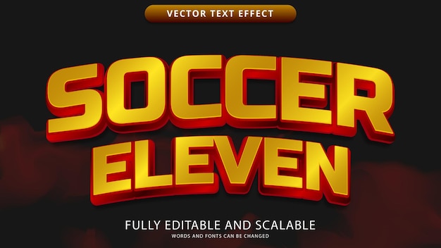 Voetbal elf teksteffect bewerkbaar eps-bestand