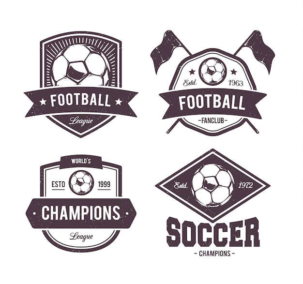 Gratis vector voetbal emblemen verzameling