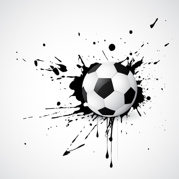 Gratis vector voetbal geplaatst op grunge ontwerp